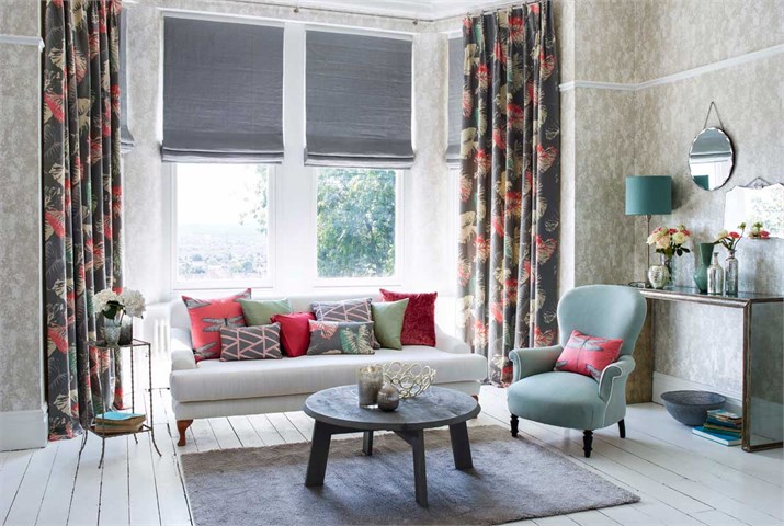 bay window curtains and blinds
